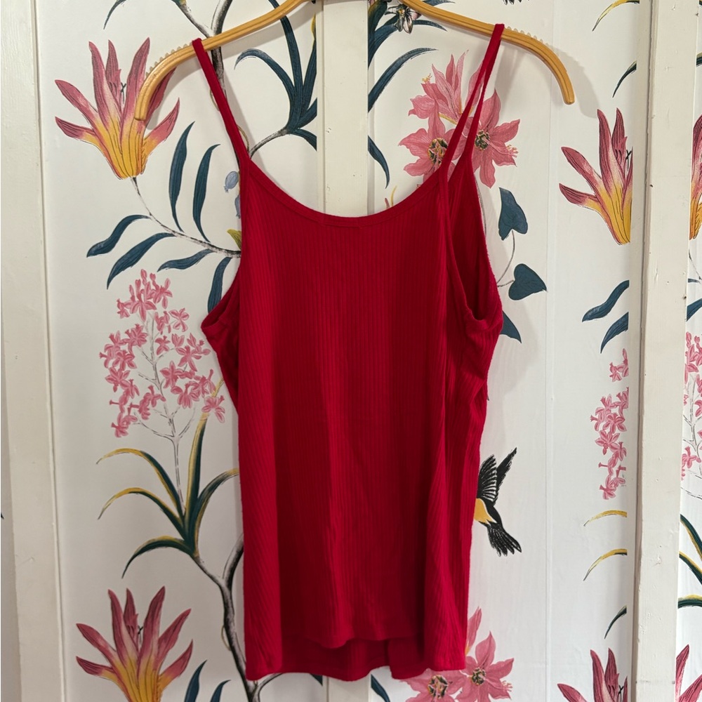 Bozzolo Red Ribbed Camisole - Picture 2 of 3